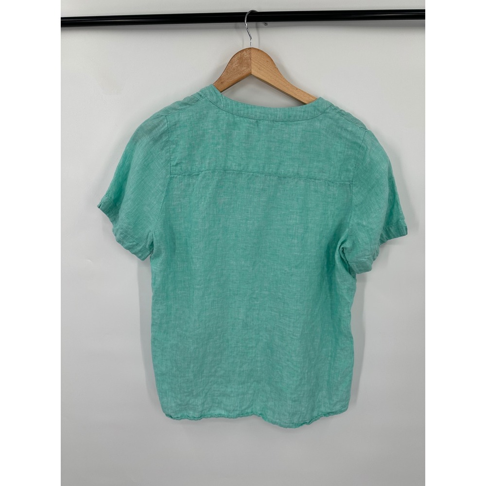 Coldwater Creek Linen Top Shirt Womens MP Pintuck Natural Breathable Summer - Picture 2 of 9